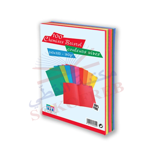 Chemise Bristol couleurs vives - Paquet de 100